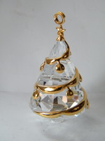 Vintage gold-plated swarovski crystal Christmas tree pendant