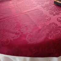 Burgundy, circular damask tablecloth, 170 cm in diameter