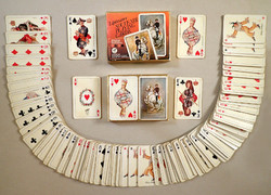 Old retro vintage marked Lipica cavalry piatnik French card game double deck French cards