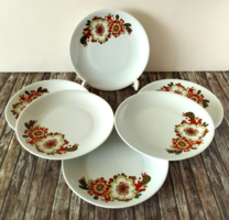 Set of 6 old beautiful plain porcelain cookie plates
