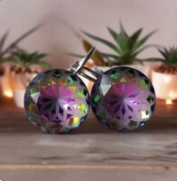 Colored mandala stone earrings
