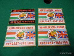Hungarian-English 1981 World Cup qualifying postcard (4 pcs.)