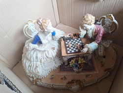 A huge Dresden baroque chess pair