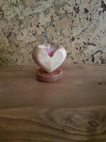 Candle holder, candle holder made of wood, made of heart