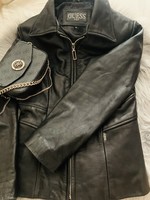 Guess black leather jacket
