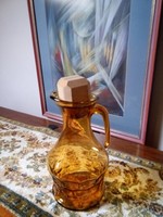 Amber glass jug with cork stopper xx