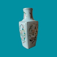 Hölóháza porcelain vase with bird-flower pattern decor