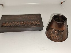 2 pieces of retro bronze industrial artist bronze ornament.