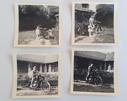 4 pieces of old photos of motorcycles, motorbikes