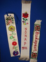 Antique and old Kalocsa, cross-stitch embroidered and painted bookmarks are in the same condition as in the pictures