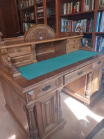 German pewter desk in excellent condition with upper drawers