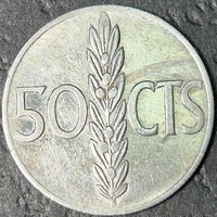 Spain 50 céntimo, 1966 