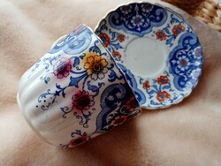 Sarreguemines faience cup and saucer