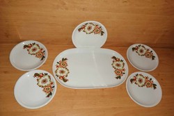 Alföld porcelain cake serving set with 5 small plates