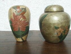 Pair of fire enamel vases