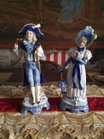 Barokk Gdr Kobald kék porcelán pár