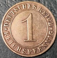 Germany 1 reichspfennig, 1935 mint mark 