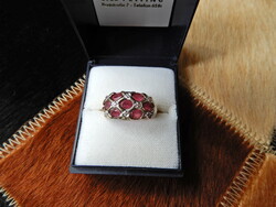 Old gold-plated silver ring with ruby stones