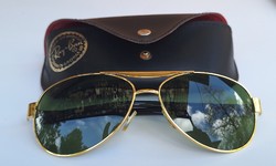 Gold-plated retro sunglasses in Ray