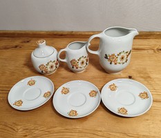 Alföldi retro icu pattern porcelain sugar bowl, coffee, cream, cup coaster