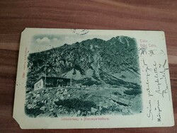 Antique postcard, Tatras, Silesian house, flower garden tower, stamped July 5, 1899