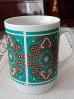 Régi jelzett  keleti / kinai porcelán teás - kávés  bögre / csésze  --   kék -  barna - fehér