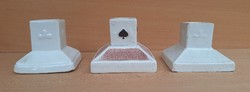 3 Pieces old porcelain table match holder and lighter porcelain container