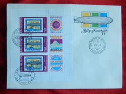 1977. Stamp presentations on block fdc - with occasional and first-day stamps