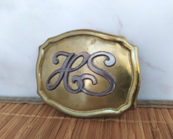 Quality silver and copper monogrammed belt buckle (atb - bertele manufactory)