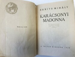 Babits Mihály: Karácsonyi Madonna, 1920 - Első kiadás, gyűjtői példány