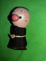 Old fairy tale toy priest, friend, respectable wooden puppet wooden figure 8 cm condition according to the pictures