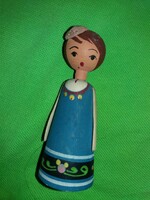 Old cccp little girl doll house doll wooden doll wooden figure 12 cm condition according to the pictures