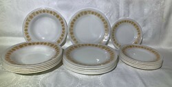 Retro Brazilian thermo rey brasividro plate set- 6-6-6 milk glass soup flat and small plate set