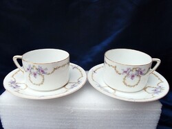 2 violet cups + coasters