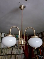 Art deco style/retro/triangle copper chandelier with milky white shades