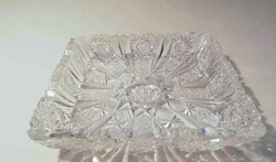 Fine-cut, square crystal ashtray