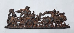 Antique cast iron openwork relief - Roman goddess with chariot