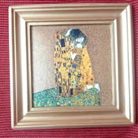 Klimt's picture Kiss, decoupage portrait, wall picture, handicraft product