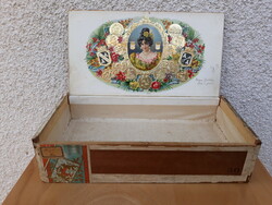 Antique Colinette wooden cigar box