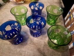 Beautiful colorful polished crystal glass set
