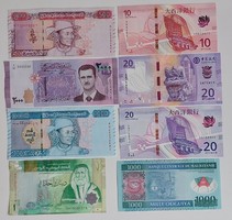 8 different unc banknotes