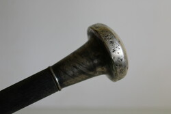 Walking stick with a silver head engraved with the coat of arms of the Balassa/Balassi family