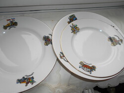 3 db-os   ritka Zsolnay gyerek mintás (automobilos ) porcelán tányér (lapos-mély- kistányér)