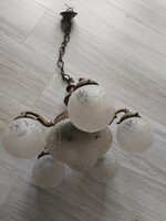 Antique, copper/bronze 5-arm chandelier for a high-class apartment