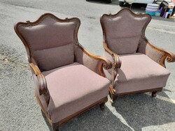 Pair of old 19th century neo-baroque armchairs.