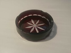 Tiny burgundy ashtray