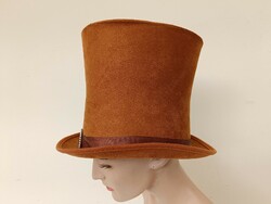 Antique brown top hat dress movie theater costume prop 411 8829