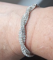 Silver plated rhinestone bracelet