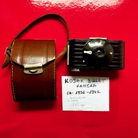 Eastman Kodak Bullet Bakelite Kamera Fényképező gép eredeti bőr tokban 1936-42 Kodak Fotoapparat