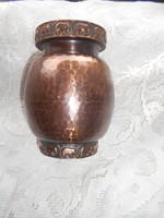 Bronze vase with tevan margit style decoration -- 70s